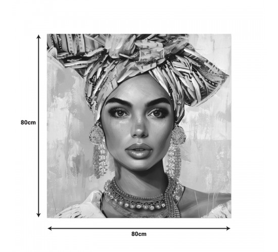 Πίνακας σε καμβά Turban Ι 3D Inart 80x3x80εκ Υλικό: FIR WOOD - CANVAS 296-000058