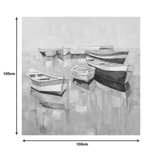 Πίνακας σε καμβά Boatty Ι Inart 100x3x100εκ Υλικό: FIR WOOD - CANVAS 296-000062