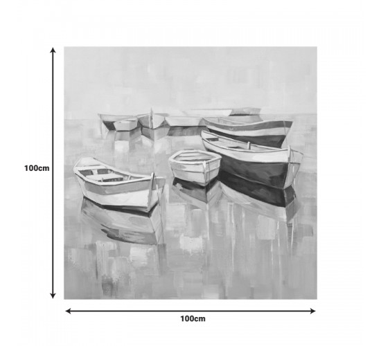 Πίνακας σε καμβά Boatty Ι Inart 100x3x100εκ Υλικό: FIR WOOD - CANVAS 296-000062