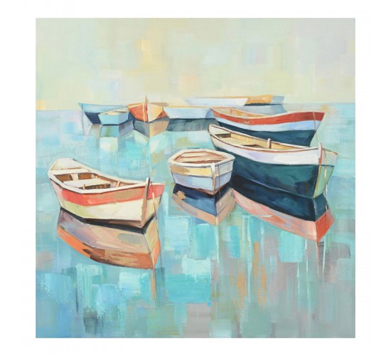 Πίνακας σε καμβά Boatty Ι Inart 100x3x100εκ Υλικό: FIR WOOD - CANVAS 296-000062