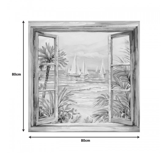 Πίνακας σε καμβά Deive 3D Inart 80x3x80εκ Υλικό: FIR WOOD - CANVAS 296-000079