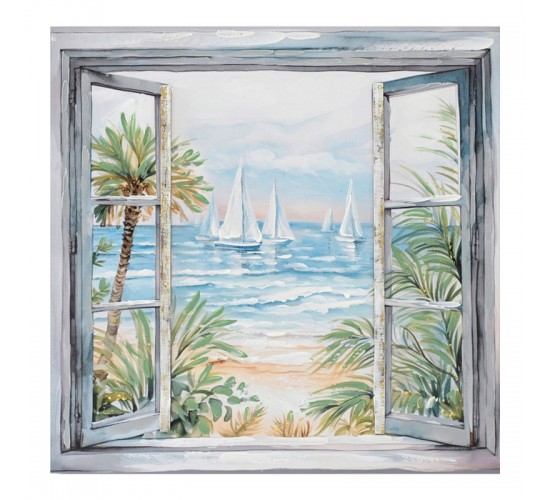 Πίνακας σε καμβά Deive 3D Inart 80x3x80εκ Υλικό: FIR WOOD - CANVAS 296-000079