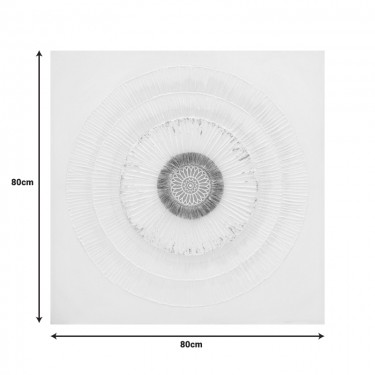 Πίνακας σε καμβά Circled 3D Inart 80x3x80εκ Υλικό: FIR WOOD - CANVAS 296-000087
