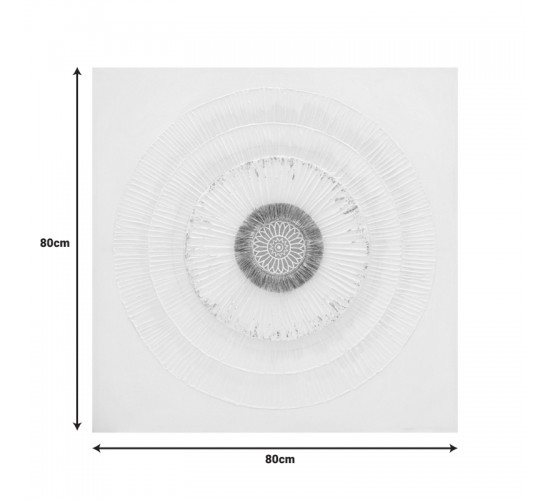 Πίνακας σε καμβά Circled 3D Inart 80x3x80εκ Υλικό: FIR WOOD - CANVAS 296-000087