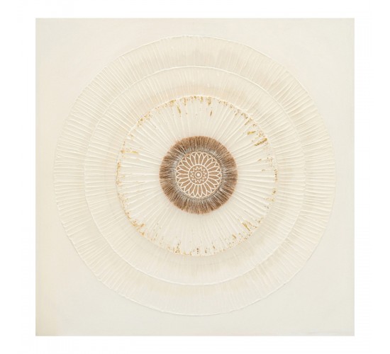 Πίνακας σε καμβά Circled 3D Inart 80x3x80εκ Υλικό: FIR WOOD - CANVAS 296-000087