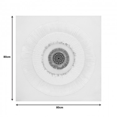 Πίνακας σε καμβά Circled I 3D Inart 80x3x80εκ Υλικό: FIR WOOD - CANVAS 296-000088