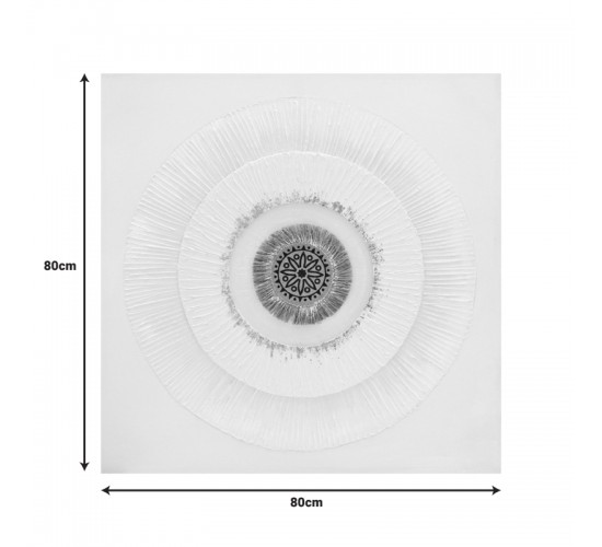 Πίνακας σε καμβά Circled I 3D Inart 80x3x80εκ Υλικό: FIR WOOD - CANVAS 296-000088