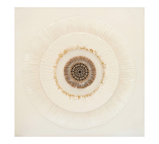 Πίνακας σε καμβά Circled I 3D Inart 80x3x80εκ Υλικό: FIR WOOD - CANVAS 296-000088