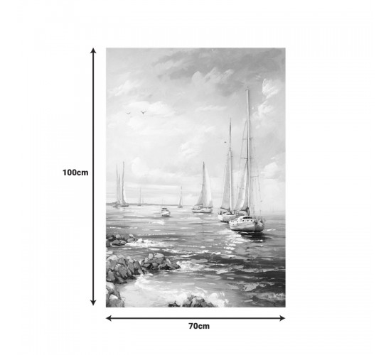 Πίνακας σε καμβά Sailsy Inart 70x3x100εκ Υλικό: FIR WOOD - CANVAS 296-000089