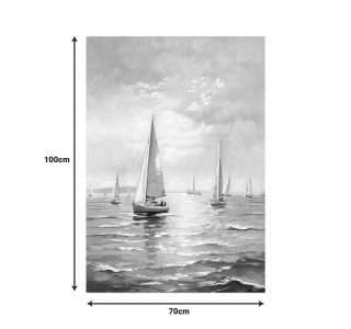 Πίνακας σε καμβά Sailsy I Inart 70x3x100εκ Υλικό: FIR WOOD - CANVAS 296-000090