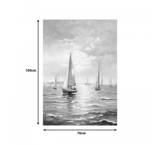 Πίνακας σε καμβά Sailsy I Inart 70x3x100εκ Υλικό: FIR WOOD - CANVAS 296-000090