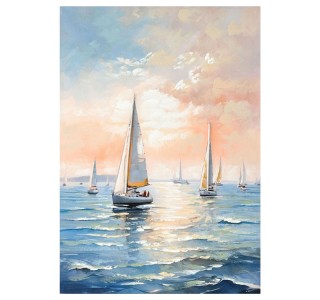 Πίνακας σε καμβά Sailsy I Inart 70x3x100εκ Υλικό: FIR WOOD - CANVAS 296-000090