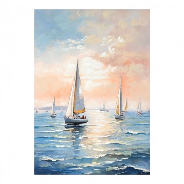 Πίνακας σε καμβά Sailsy I Inart 70x3x100εκ Υλικό: FIR WOOD - CANVAS 296-000090