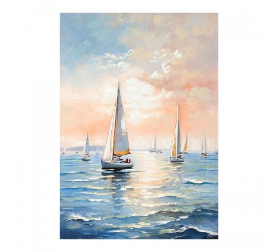 Πίνακας σε καμβά Sailsy I Inart 70x3x100εκ Υλικό: FIR WOOD - CANVAS 296-000090