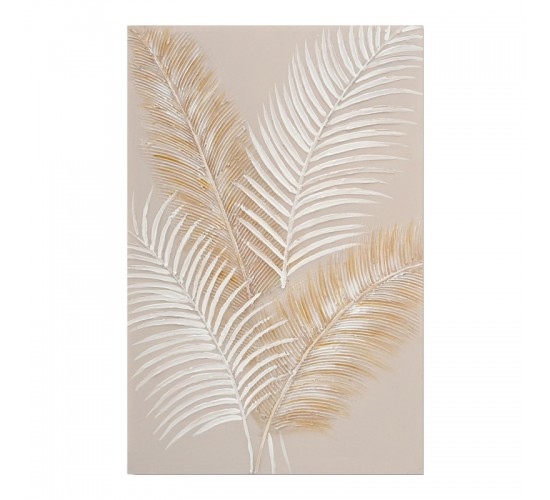 Πίνακας σε καμβά Leavy I Inart 60x3x90εκ Υλικό: FIR WOOD - CANVAS 296-000092