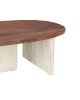 Τραπέζι σαλονιού Simplicity Inart white wash-φυσικό μασίφ ξύλο ακακίας 110x60x40εκ Υλικό: WOOD ACACIA 297-000001
