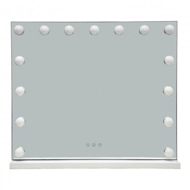 Καθρέπτης Led Hollywood μέταλλο λευκό 60x12x52.3εκ Υλικό: GLASS -IRON 298-000050