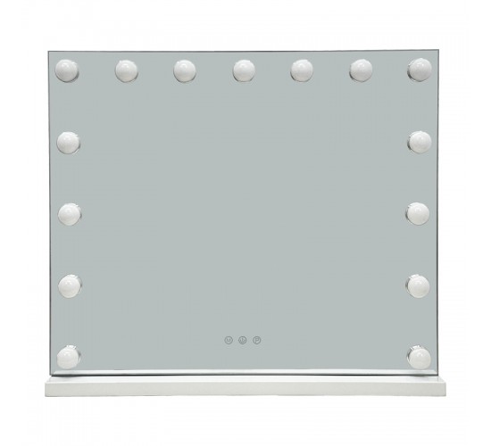 Καθρέπτης Led Hollywood Inart μέταλλο λευκό 60x12x52.3εκ Υλικό: GLASS -IRON 298-000050