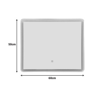 Καθρέπτης Led Quadrou pp-αλουμίνιο 60x3x50εκ Υλικό: GLASS - PP 298-000052