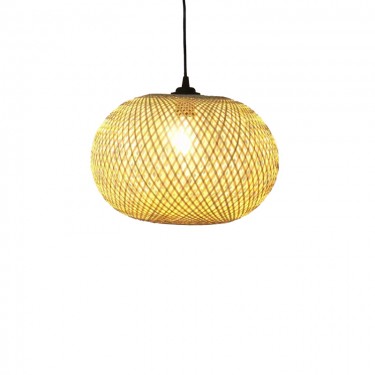 Φωτιστικό οροφής μονόφωτο Universe Inart Ε27 φυσικό μπαμπού Φ38x31εκ Υλικό: bamboo pendent lamp with cable and E27 299-000007