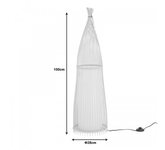 Φωτιστικό δαπέδου Florance Inart Ε27 μπαμπού σε φυσική απόχρωση Φ28x100εκ Υλικό: bamboo floor lamp with cable and E27 299-000015