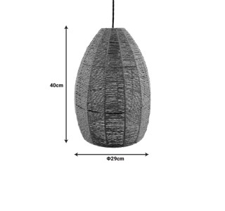 Φωτιστικό οροφής Ropal Inart Ε27 rope σε φυσική απόχρωση Φ29x40εκ Υλικό: rope pendent lamp with cable and E27 299-000020