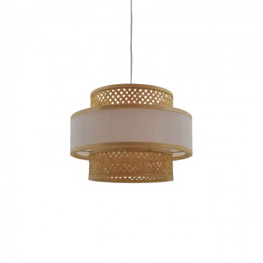 Φωτιστικό οροφής Certy Inart Ε27 μπαμπού σε φυσική απόχρωση Φ32x25εκ Υλικό: bamboo pendent lamp with cable and E27 299-000030