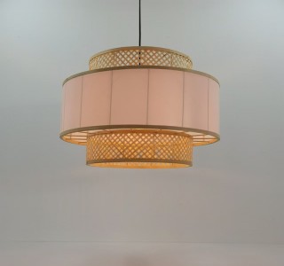 Φωτιστικό οροφής Certy Inart Ε27 μπαμπού σε φυσική απόχρωση Φ50x33εκ Υλικό: bamboo pendent lamp with cable and E27 299-000031