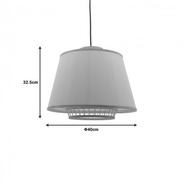 Φωτιστικό οροφής Torzo Inart Ε27 μπαμπού σε φυσική απόχρωση Φ40x32.5εκ Υλικό: bamboo pendent lamp with cable and E27 299-000032