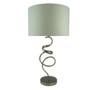 Επιτραπέζιο φωτιστικό Valou Inart Ε27 ασημί αλουμινίου-λευκό ύφασμα Φ35x65εκ Υλικό: ALUMINIUM-POLYESTER 300-000013