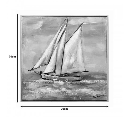 Πίνακας σε καμβά Siedo Inart με πλαίσιο 70x3.5x70εκ Υλικό: CANVAS - FIRWOOD-PP 301-000032