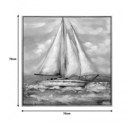 Πίνακας σε καμβά Siedo I Inart με πλαίσιο 70x3.5x70εκ Υλικό: CANVAS - FIRWOOD-PP 301-000033