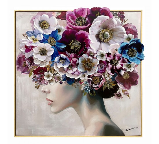 Πίνακας σε καμβά Mavare Ι 3D Inart με πλαίσιο 100x3.5x100εκ Υλικό: CANVAS - FIRWOOD-PP 301-000035