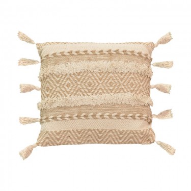 Μαξιλάρι Labrinth Inart μπεζ-εκρού ύφασμα 45x45x2.5εκ Υλικό: 50%  COTTON - 50%  JUTE 302-000002