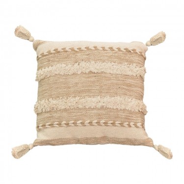 Μαξιλάρι Rozi Inart μπεζ ύφασμα 45x45x2.5εκ Υλικό: 50%  COTTON - 50%  JUTE 302-000005