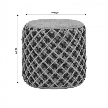 Σκαμπό Nelly Inart φυσικό 100%  γιούτα 40x40x40εκ Υλικό: WOOD - 100%  JUTE 302-000022