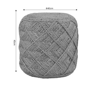 Σκαμπό Vladir Inart φυσικό 100%  γιούτα 40x40x40εκ Υλικό: WOOD - 100%  JUTE 302-000023