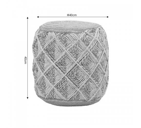 Σκαμπό Yton Inart μπεζ 100%  γιούτα 40x40x40εκ Υλικό: WOOD-100%  JUTE 302-000024