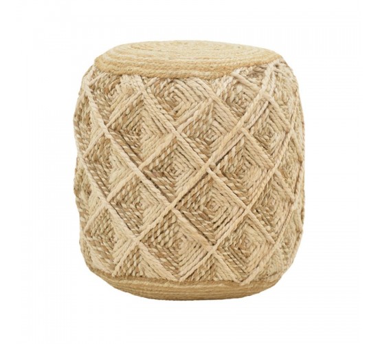 Σκαμπό Yton Inart μπεζ 100%  γιούτα 40x40x40εκ Υλικό: WOOD-100%  JUTE 302-000024