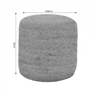 Σκαμπό Ovious Inart μπεζ 100%  γιούτα 40x40x40εκ Υλικό: 100%  JUTE 302-000030