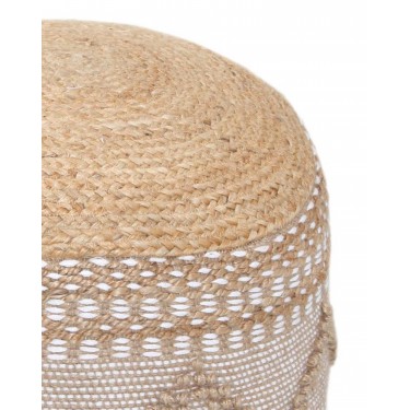Σκαμπό-πουφ Pallo Inart γιούτα-βαμβάκι σε φυσική απόχρωση Φ40x30εκ Υλικό: JUTE -COTTON 302-000043