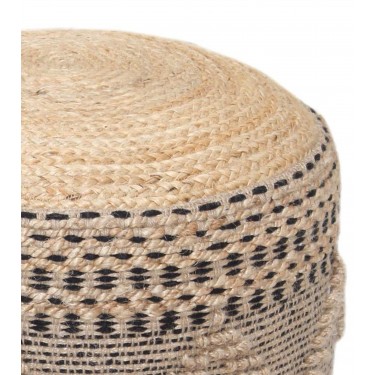 Σκαμπό-πουφ Βangku Inart γιούτα-βαμβάκι σε φυσική απόχρωση Φ45x30εκ Υλικό: JUTE -COTTON 302-000044