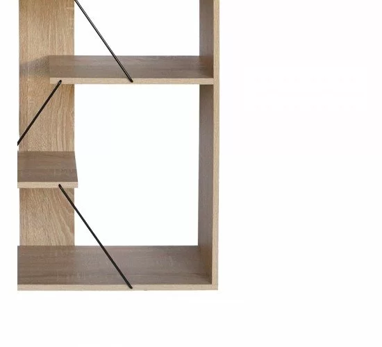 Βιβλιοθήκη Tars οακ-μαύρο 84x25.5x154.5εκ Υλικό: 15mmMDF PVC 304-000009 Βιβλιοθήκη Tars οακ-μαύρο 84x25.5x154.5εκ Υλικό: 15mmMDF PVC 304-000009