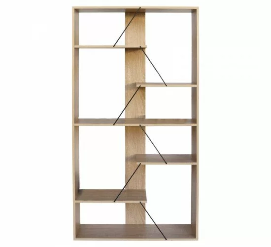 Βιβλιοθήκη Tars οακ-μαύρο 84x25.5x154.5εκ Υλικό: 15mmMDF PVC 304-000009 Βιβλιοθήκη Tars οακ-μαύρο 84x25.5x154.5εκ Υλικό: 15mmMDF PVC 304-000009