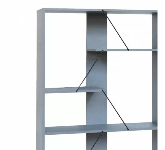 Βιβλιοθήκη Tars γκρι-μαύρο 84x25.5x154.5εκ Υλικό: 15mmMDF PVC 304-000010 Βιβλιοθήκη Tars γκρι-μαύρο 84x25.5x154.5εκ Υλικό: 15mmMDF PVC 304-000010