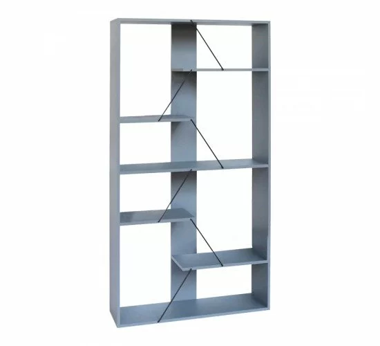 Βιβλιοθήκη Tars γκρι-μαύρο 84x25.5x154.5εκ Υλικό: 15mmMDF PVC 304-000010 Βιβλιοθήκη Tars γκρι-μαύρο 84x25.5x154.5εκ Υλικό: 15mmMDF PVC 304-000010