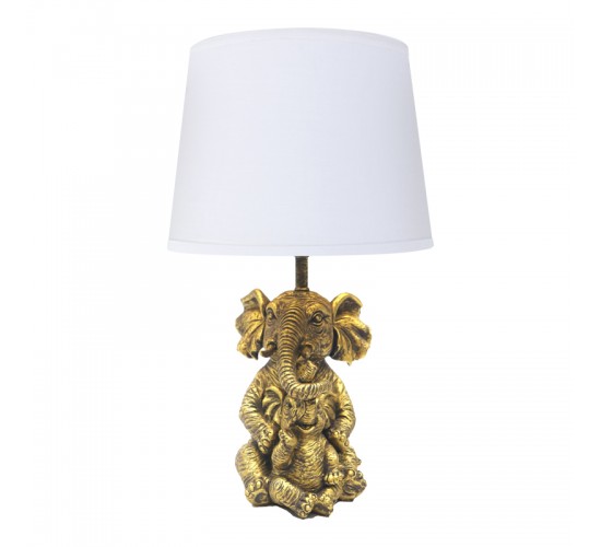 Επιτραπέζιο φωτιστικό Eliom Inart E27 χάλκινο-λευκό μέταλλο Φ25x41εκ Υλικό: RESIN.METAL. PVC. FABRIC 306-000008