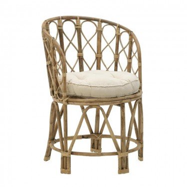 Πολυθρόνα Rostan Inart φυσικό rattan με μαξιλάρι 51x50x80εκ Υλικό: CANE 309-000001