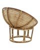 Πολυθρόνα Baya Inart φυσικό ξύλο με μαξιλάρι 91x65x81εκ Υλικό: CANE 309-000008