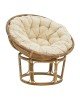 Πολυθρόνα Baya Inart φυσικό ξύλο με μαξιλάρι 91x65x81εκ Υλικό: CANE 309-000008
